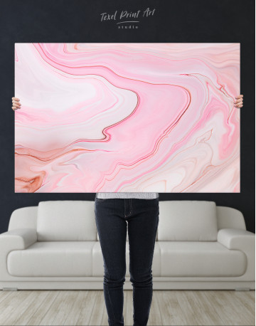Pink Abstract Painting Canvas Wall Art - image 2