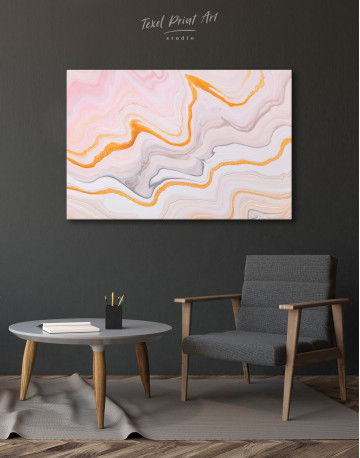 Cream and Orange Abstract Canvas Wall Art - image 6