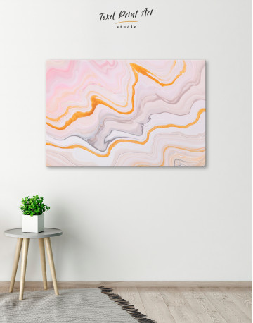 Cream and Orange Abstract Canvas Wall Art - image 5