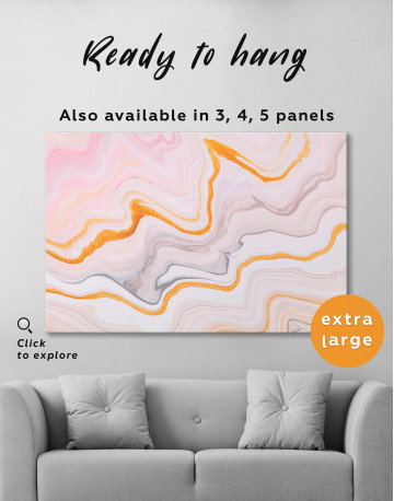 Cream and Orange Abstract Canvas Wall Art - image 3