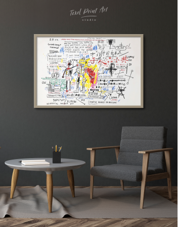 Framed Jean Michel Basquiat Paintings Canvas Wall Art