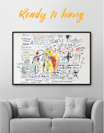 Framed Jean Michel Basquiat Paintings Canvas Wall Art - image 4