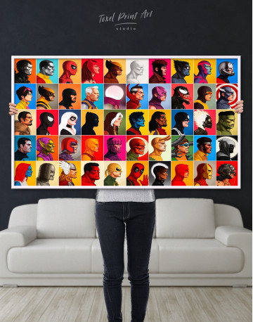 Framed All Marvel Super Heroes Canvas Wall Art - image 3
