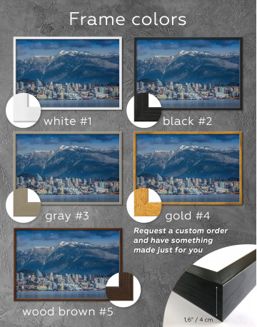 Framed Vancouver North Shore Mountains Canvas Wall Art - image 4