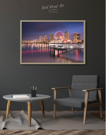Framed Science World Museum Vancouver Cityscape Canvas Wall Art - image 3