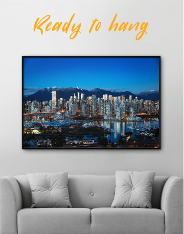 Framed Beautiful British Columbia Vancouver Cityscape Canvas Wall Art