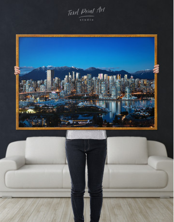 Framed Beautiful British Columbia Vancouver Cityscape Canvas Wall Art - image 4