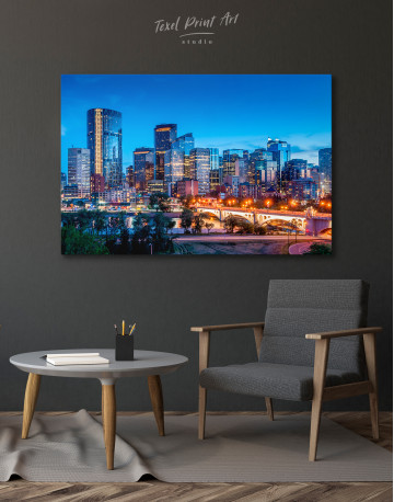 Calgary Skyline View Canvas Wall Art - image 4