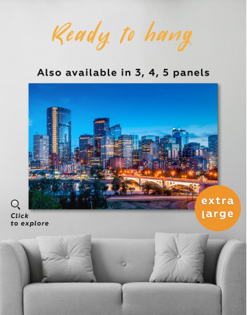 Calgary Skyline View Canvas Wall Art - image 5