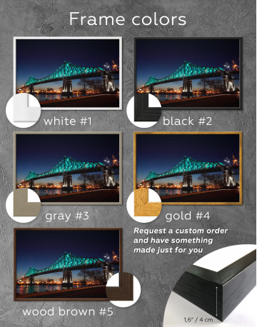 Framed Jacques Cartier Bridge Illumination in Montreal Canvas Wall Art - image 1