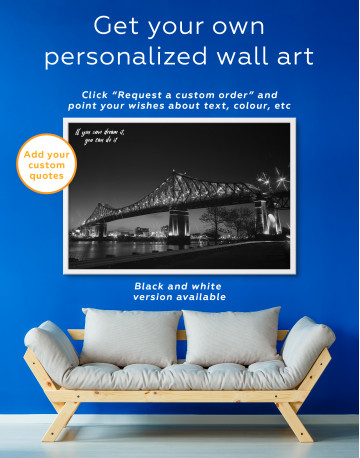 Framed Jacques Cartier Bridge Illumination in Montreal Canvas Wall Art - image 2