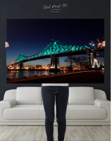 Jacques Cartier Bridge Illumination in Montreal Canvas Wall Art - image 8
