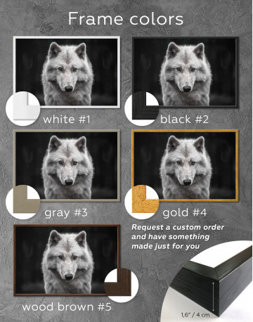 Framed Gray Wolf Canvas Wall Art - image 1