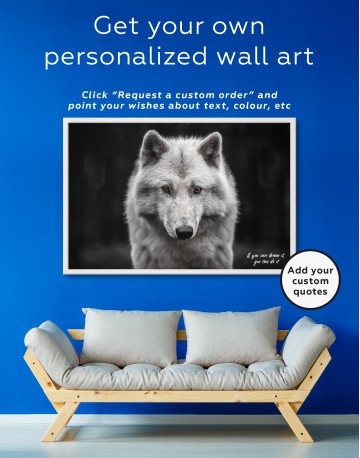 Framed Gray Wolf Canvas Wall Art - image 2