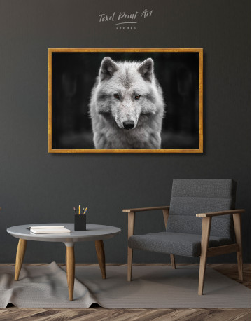 Framed Gray Wolf Canvas Wall Art - image 3
