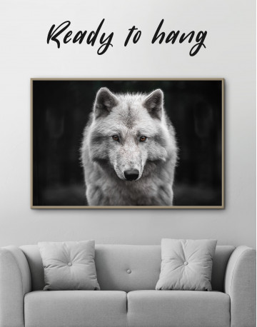 Framed Gray Wolf Canvas Wall Art