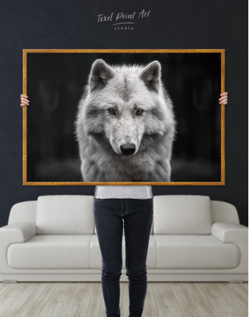 Framed Gray Wolf Canvas Wall Art - image 4