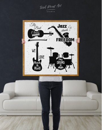Framed Music Style Quotes Canvas Wall Art - image 3