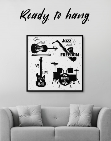 Framed Music Style Quotes Canvas Wall Art