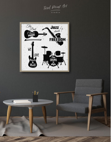 Framed Music Style Quotes Canvas Wall Art - image 2