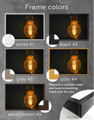 Framed Tungsten Light Bulb Lamp Canvas Wall Art - image 1
