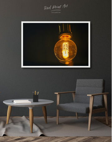 Framed Tungsten Light Bulb Lamp Canvas Wall Art - image 3