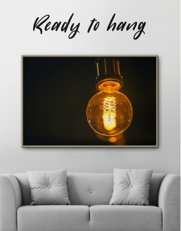 Framed Tungsten Light Bulb Lamp Canvas Wall Art