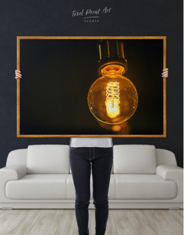 Framed Tungsten Light Bulb Lamp Canvas Wall Art - image 4