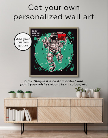 Framed Dancing Astronaut Canvas Wall Art - image 3