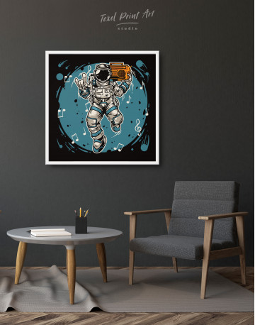 Framed Dancing Astronaut Canvas Wall Art - image 4