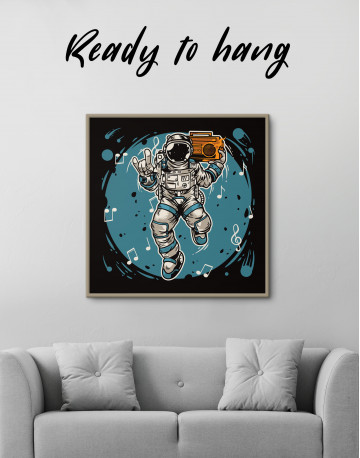 Framed Dancing Astronaut Canvas Wall Art