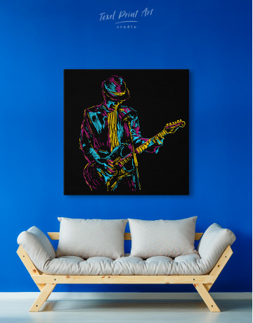 Abstract Guitar Player Canvas Wall Art - image 4