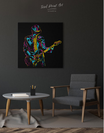 Abstract Guitar Player Canvas Wall Art - image 1