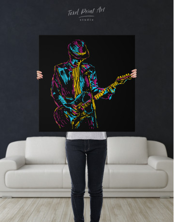 Abstract Guitar Player Canvas Wall Art - image 6