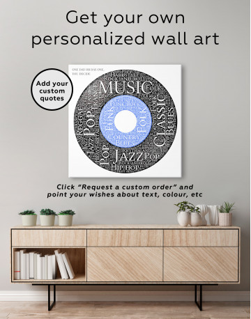Vinyl Record With Music Styles Canvas Wall Art - image 2