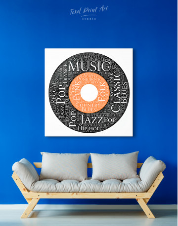 Vinyl Record With Music Styles Canvas Wall Art - image 3