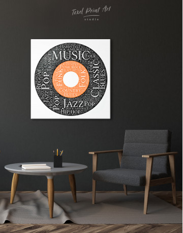 Vinyl Record With Music Styles Canvas Wall Art - image 4