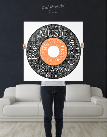 Vinyl Record With Music Styles Canvas Wall Art - image 6