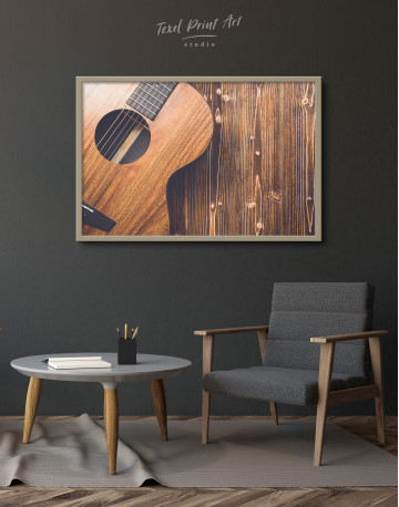 Framed Old Wooden Guitar Canvas Wall Art - image 3