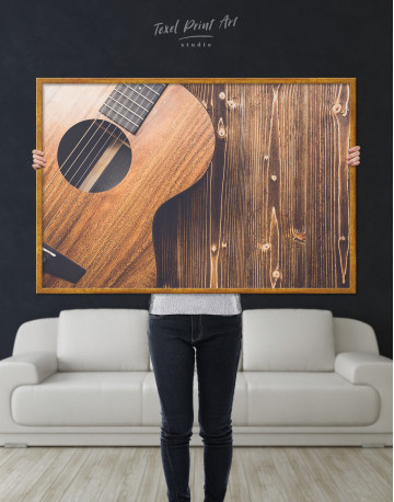 Framed Old Wooden Guitar Canvas Wall Art - image 4