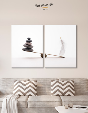 Stone And Feather Balance Canvas Wall Art - image 9