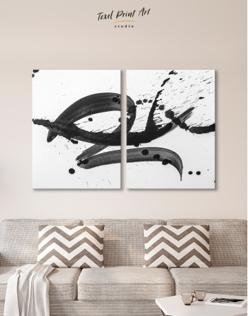 Black Brush Strokes Splashes Canvas Wall Art - image 9