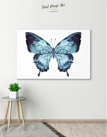 Indigo Watercolor Butterfly Canvas Wall Art - image 3