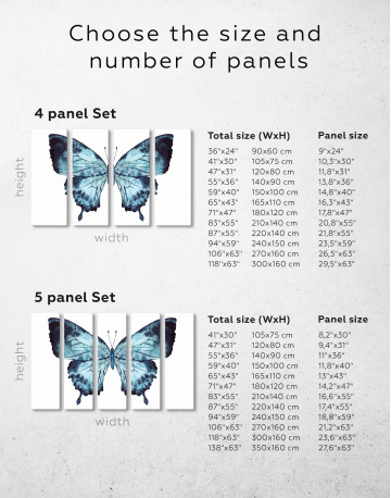 Indigo Watercolor Butterfly Canvas Wall Art - image 7