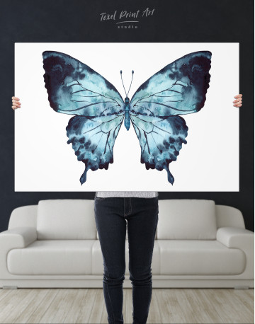 Indigo Watercolor Butterfly Canvas Wall Art - image 8