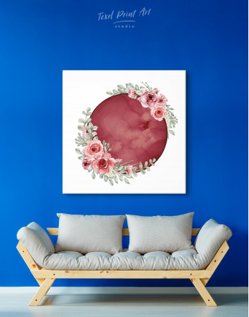 Red Moon with Flower Canvas Wall Art - image 2