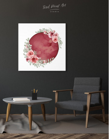 Red Moon with Flower Canvas Wall Art - image 5