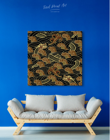 Chinese Dragon Seamless Pattern Canvas Wall Art - image 2