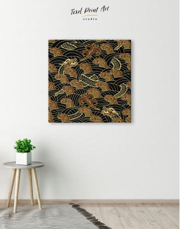 Chinese Dragon Seamless Pattern Canvas Wall Art - image 1