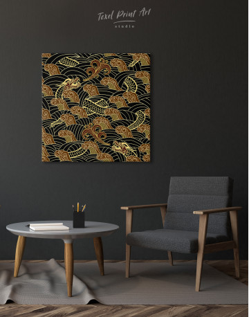 Chinese Dragon Seamless Pattern Canvas Wall Art - image 5